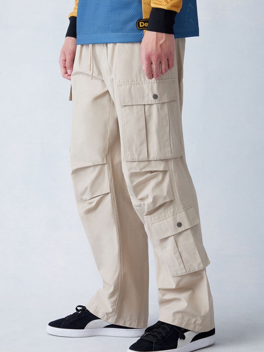 PacSun Men's Tan Baggy Cargo Pants with Flap Pockets Size M - Picture 3 of 9
